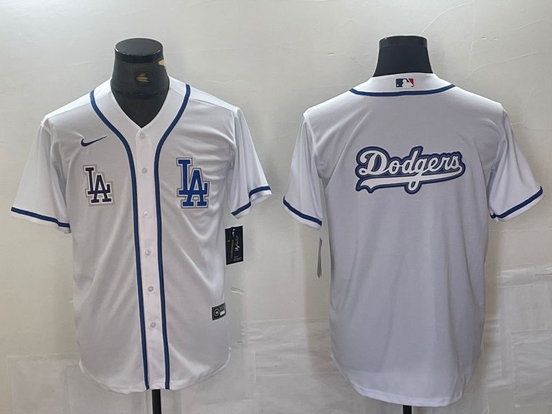 Men Los Angeles Dodgers Blank White Second generation joint name Nike 2024 MLB Jersey style 6